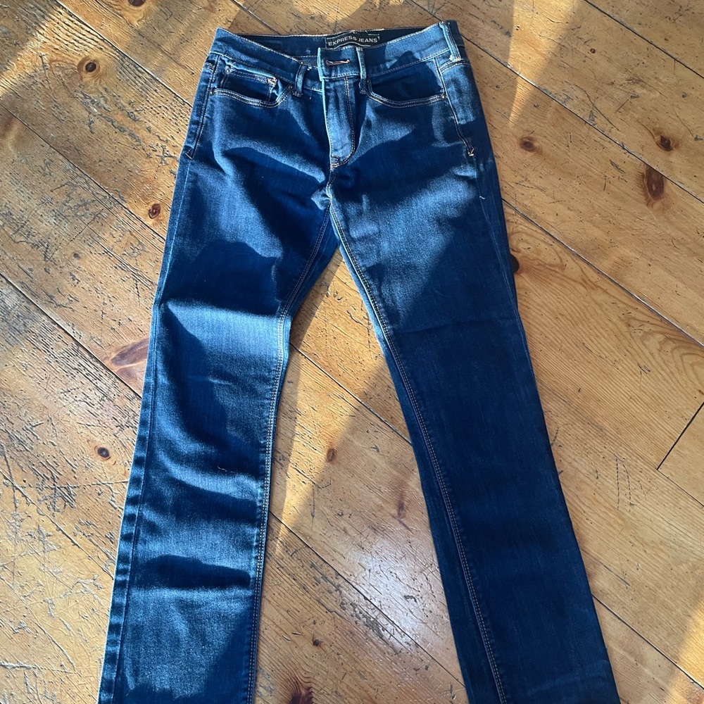 Express Women's Dark Blue Skinny Jeans